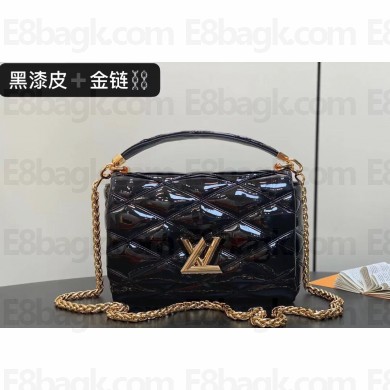 Louis Vuitton Lambskin GO-14 MM Bag M25046 Black/Gold 2024