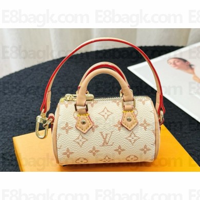 Louis Vuitton Micro Speedy Bag Charm M01882 Monogram Dune canvas