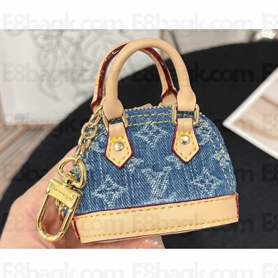 Louis Vuitton Micro Alma Bag Charm and Key Holder Monogram Denim