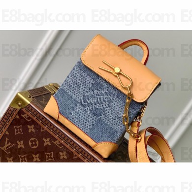 Louis Vuitton Damier Denim 3D canvas Nano Steamer Bag N40751 Blue 2024