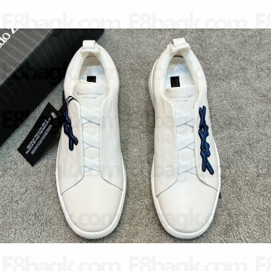 Ermenegildo Zegna Triple Stitch™ deerskin Men's sneakers off white/Blue 2024