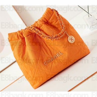 Chanel Canvas & Gold-Tone CHANEL 22 Medium Handbag AS3261 Orange 2024