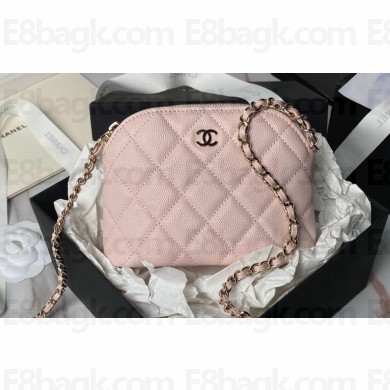 Chanel Grained Calfskin & Gold-Tone Metal Clutch with Chain Bag AP4000 Pink 2024