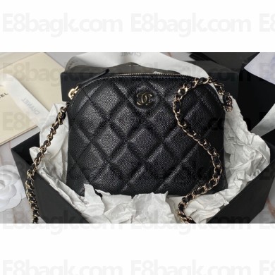 Chanel Grained Calfskin & Gold-Tone Metal Clutch with Chain Bag AP4000 Black 2024