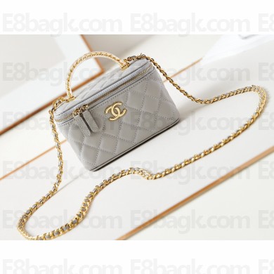 Chanel Lambskin, Resin & Gold-Tone Metal Clutch with Chain Bag AP3820 Light Gray 2024