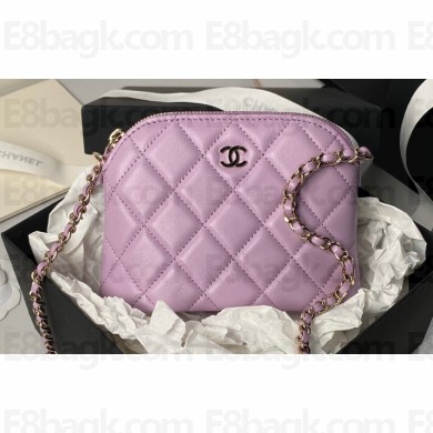 Chanel Lambskin & Gold-Tone Metal Clutch with Chain Bag AP4000 Lavender 2024