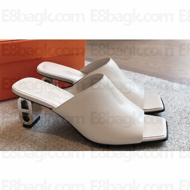 Hermes Heel 6cm Iconique sandals with iconic Chaine d'Ancre heel in Nappa leather White 2024