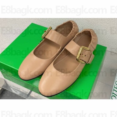Bottega Veneta leather Astaire Mary-Jane Ballerinas Beige 2024