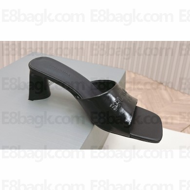 Balenciaga Duty Free 60mm Sandals in shiny soft sheepskin Patent Black 2024