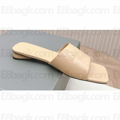 Balenciaga Duty Free Flat Sandals in shiny soft sheepskin Beige 2024