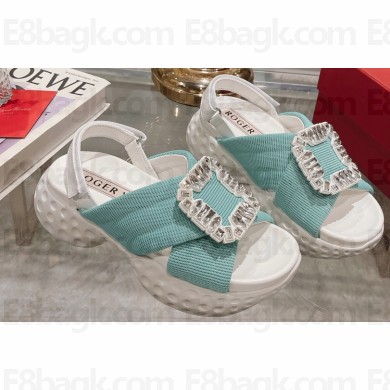 Roger Vivier Viv' Run Light Strass Buckle Sandals in Fabric 06 2024