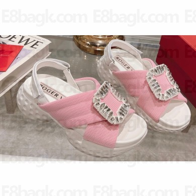 Roger Vivier Viv' Run Light Strass Buckle Sandals in Fabric 08 2024