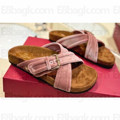 Valentino Fussfriend footbed Women/Men slide sandals in Velvet Light Pink 2024