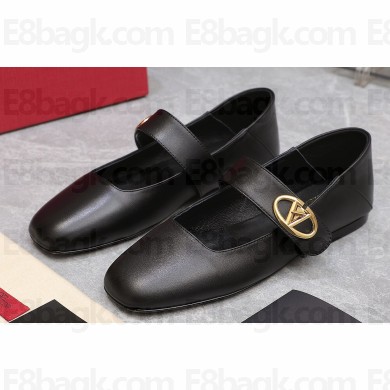 Valentino VLogo Locker Mary-Jane ballerinas in calfskin Black 2024