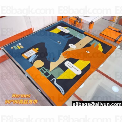 Hermes scarf 90x90cm in silk twill Top Quality 172 2024