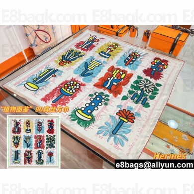 Hermes scarf 90x90cm in silk twill Top Quality 162 2024