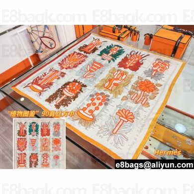 Hermes scarf 90x90cm in silk twill Top Quality 160 2024