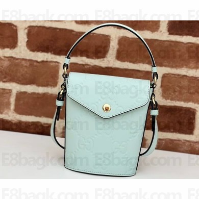 Gucci GG super mini shoulder bag leather 772795 Light Green 2024
