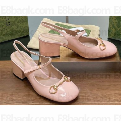 Gucci Heel 5.5cm Women's Horsebit pumps 801893 in patent leather Pink 2024