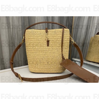 Saint Laurent LE 37 bag in woven raffia and vegetable-tanned leather 773991 Beige 2024