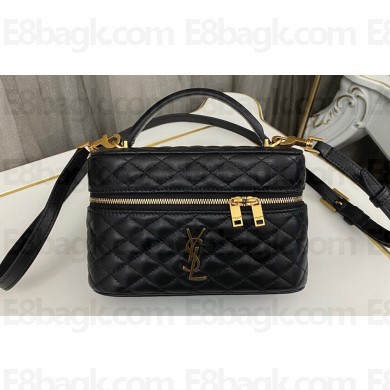 Saint Laurent Gabi Mini Vanity Bag in quilted lambskin 766731 Black 2024