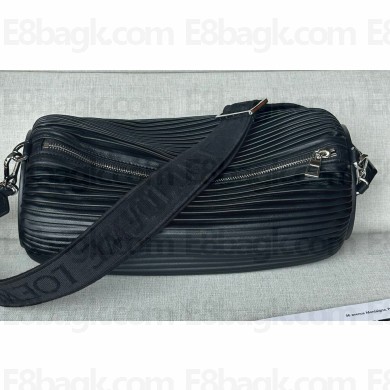 Loewe Large Bracelet Pouch Bag in pleated nappa Black
