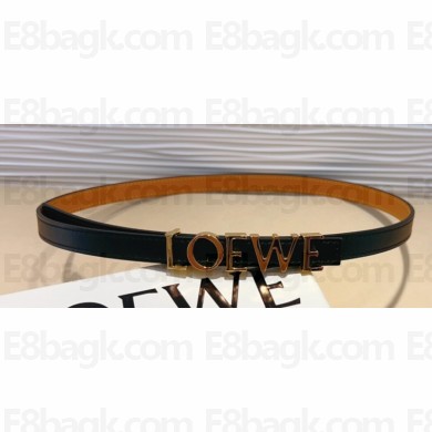 Loewe Width 1.5cm Belt in smooth calfskin with metallic LOEWE lettering 02