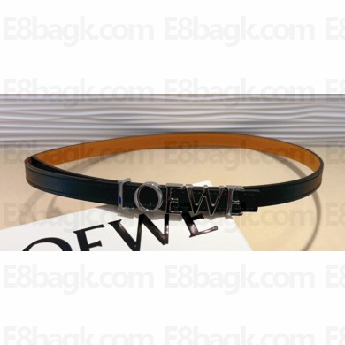 Loewe Width 1.5cm Belt in smooth calfskin with metallic LOEWE lettering 05