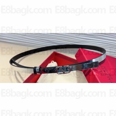 Valentino Vlogo Signature Reversible Belt In Metallic And Shiny Calfskin 10 mm 17