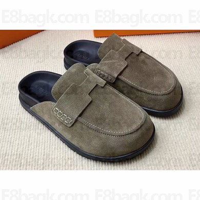 Hermes Go Women/Men mules in suede calfskin (original quality) 09