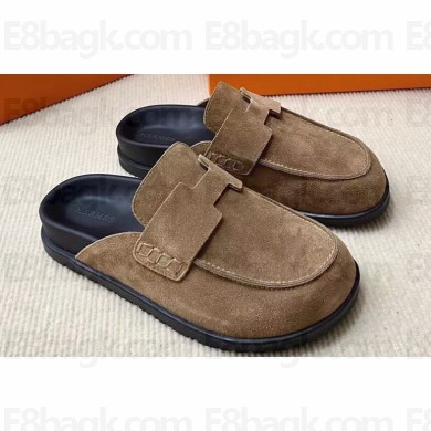 Hermes Go Women/Men mules in suede calfskin (original quality) 14