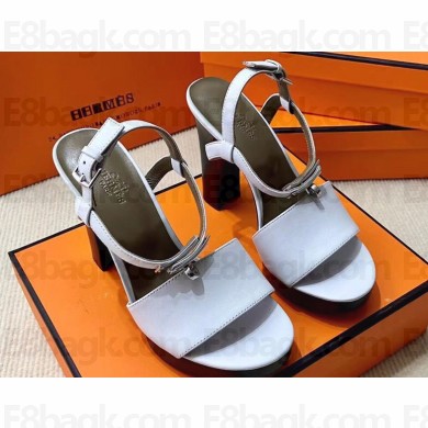 Hermes Elancée Sandals in calfskin White (original quality)