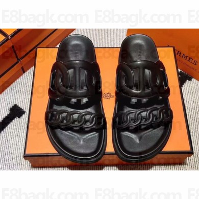 Hermes Extra sandals in Nappa leather Black (original quality)