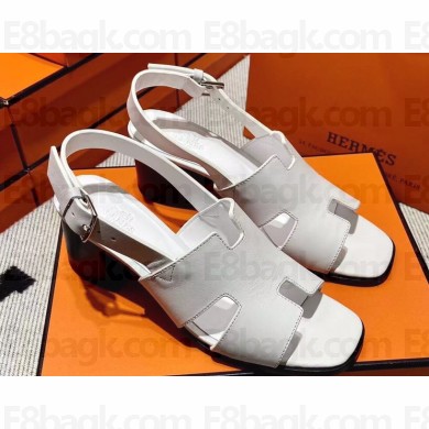 Hermes Elbe 60 sandals in calfskin White (original quality)