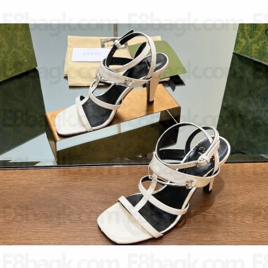 Gucci Heel 9.5cm Women's slim Horsebit sandals leather White 2024