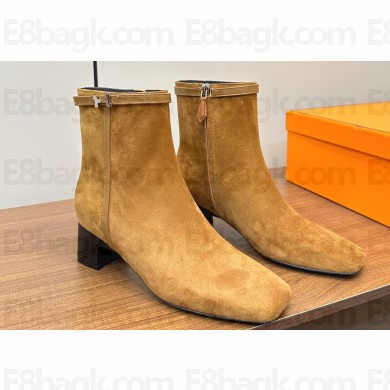 Hermes Heel 4.5cm Hommage ankle boots in Suede calfskin Brown 2024