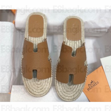 Hermes Antigua espadrilles in Epsom Calfskin Brown 2024