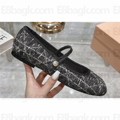 Dior Ballet Flats with Strap in Cannage Tweed 03 2024