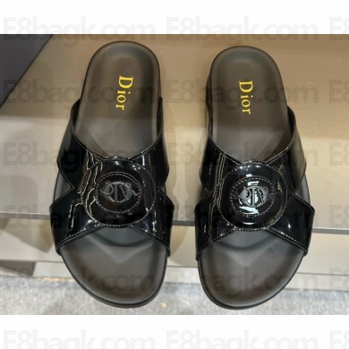 Dior Alias Men's Sandals Patent Black 05 2024