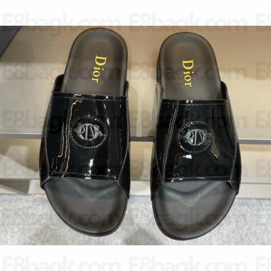 Dior Alias Men's Sandals Patent Black 06 2024
