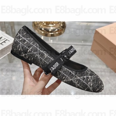 Dior Ballet Flats with Strap in Cannage Tweed 01 2024