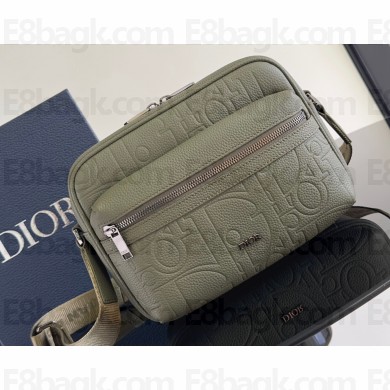 Dior Rider 2.0 Zipped Messenger Bag in Khaki Dior Gravity Leather and Khaki Grained Calfskin 2024