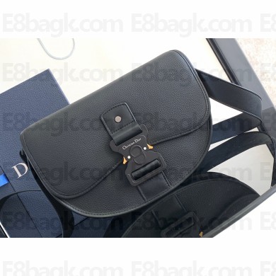 Dior Gallop Bag with Strap in Black Grained Calfskin 2024