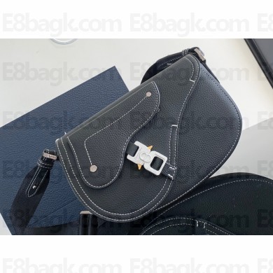Dior Saddle Messenger Bag in Black Grained Calfskin 2024