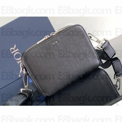 Dior Zipped Pouch Bag with Strap in Black Dior Oblique Jacquard 2024