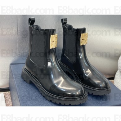 Miss Dior Heel 2.5cm Ankle Boots in Black Brushed Calfskin 2024