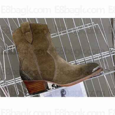 Celine Heel 4.5cm Chelsea Boot In Suede Khaki 2024
