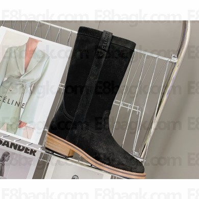 Celine Suede Boots Black 2024