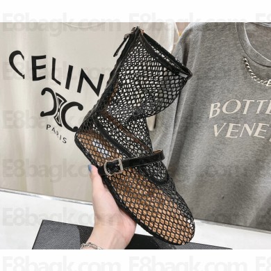 Alaia Fishnet High Ballet Flats Black 2024