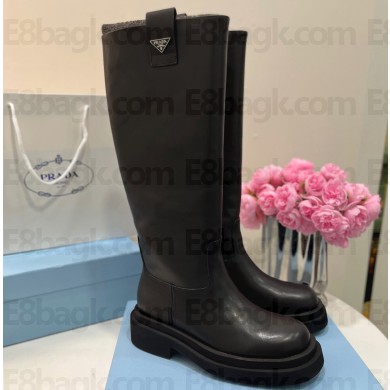 Prada Calfskin High Boots Black 2024